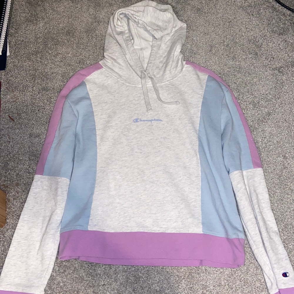Champion large color block cropped sweatshirt